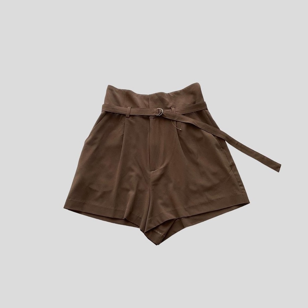 Brown shorts come with matching belts